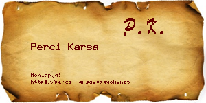 Perci Karsa névjegykártya